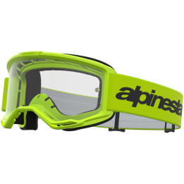 Masque Alpinestars vision 3 wordmark jaune fluo transparent
