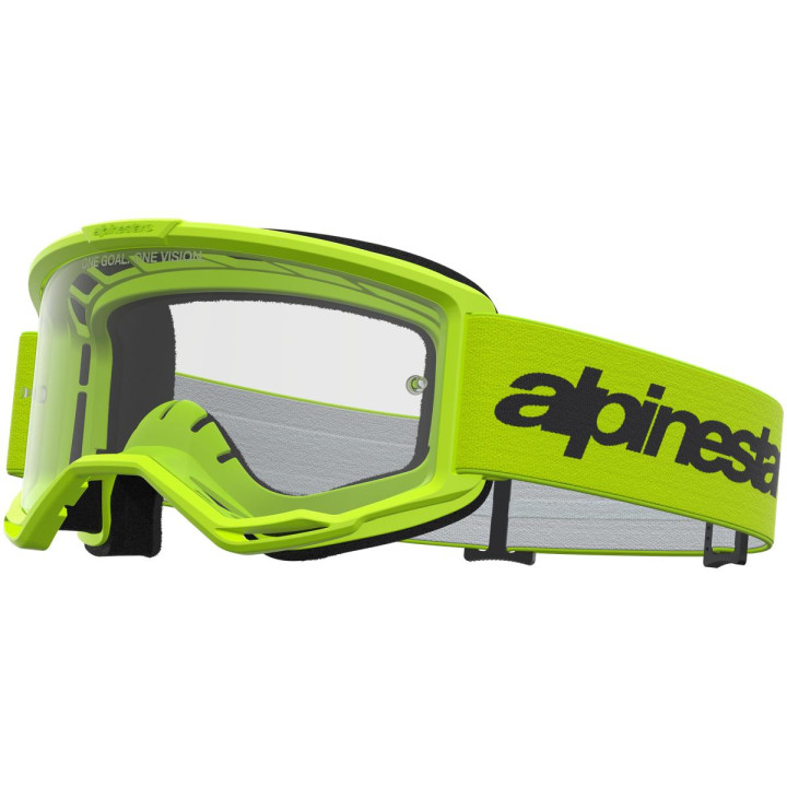 Masque Alpinestars vision 3 wordmark jaune fluo transparent