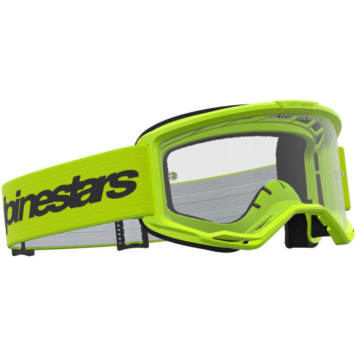 Masque Alpinestars vision 3 wordmark jaune fluo transparent