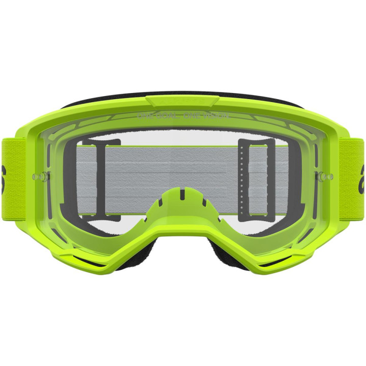 Masque Alpinestars vision 3 wordmark jaune fluo transparent