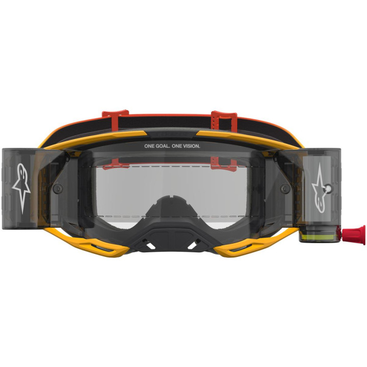Masque Alpinestars vision 8 amber jaune rouge noir transparent