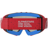 Masque Alpinestars vision enfant vesta rouge fluo chrome miroir argent