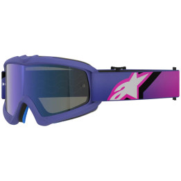 Masque Alpinestars vision enfant corp violet fluo rose miroir bleu