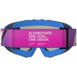 Masque Alpinestars vision enfant corp violet fluo rose miroir bleu