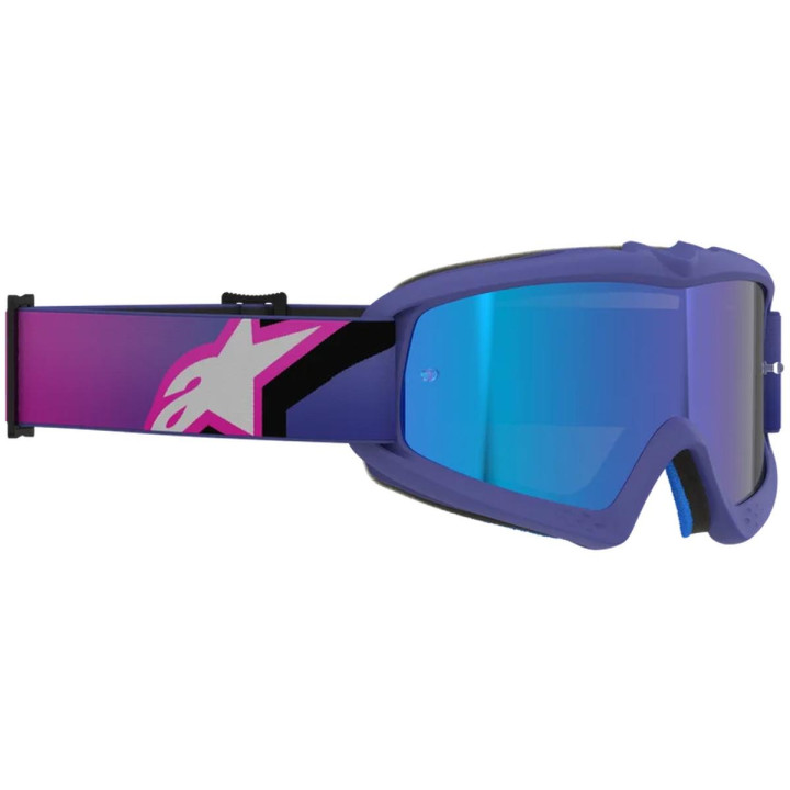 Masque Alpinestars vision enfant corp violet fluo rose miroir bleu