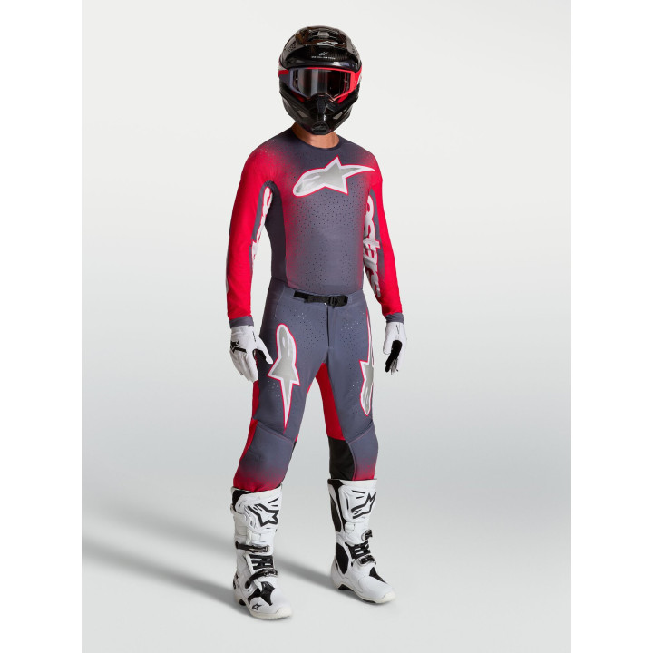 Tenue Alpinestars Supertech Hiten AFD gris/rouge | Oxmoto