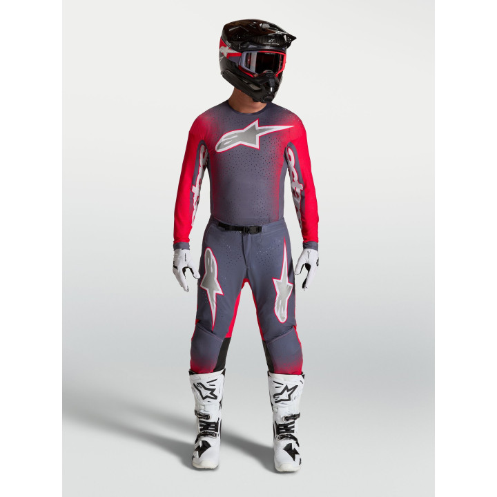 Tenue Alpinestars Supertech Hiten AFD gris/rouge | Oxmoto