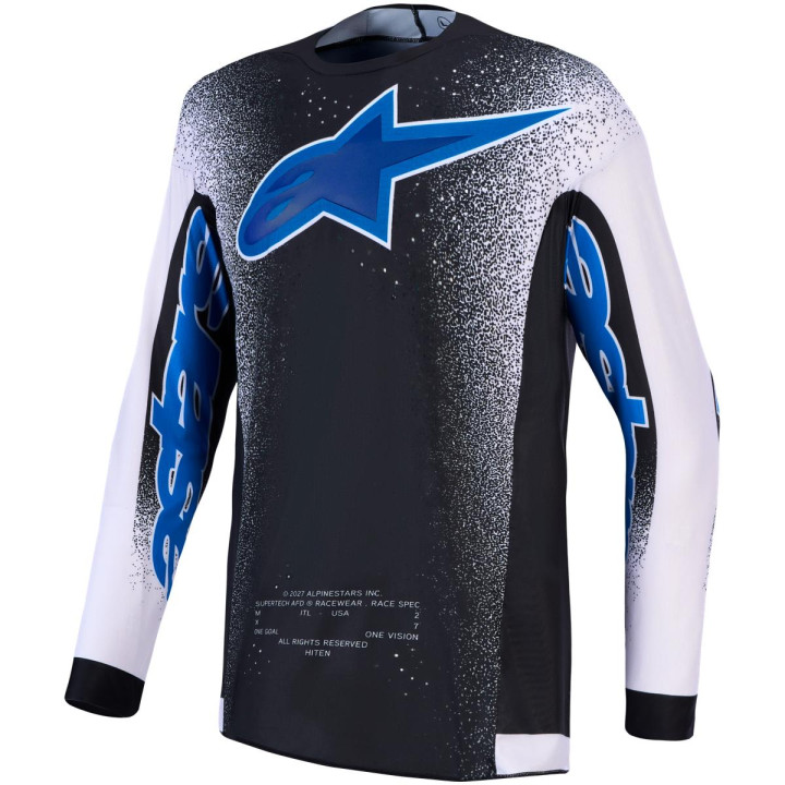 Tenue Alpinestars Supertech Hiten AFD noir/blanc | Oxmoto