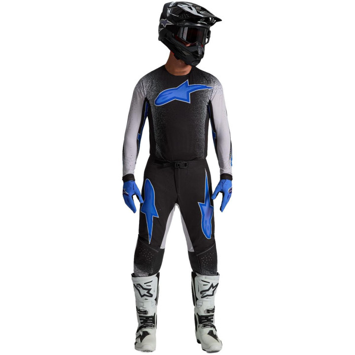 Tenue Alpinestars Supertech Hiten AFD noir/blanc | Oxmoto