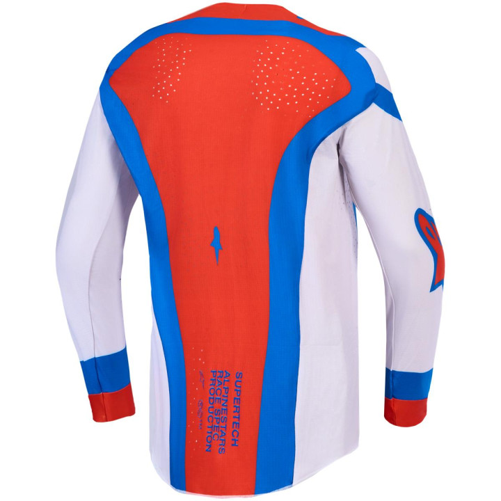 Tenue Alpinestars Supertech Vesta blanc/rouge | Oxmoto