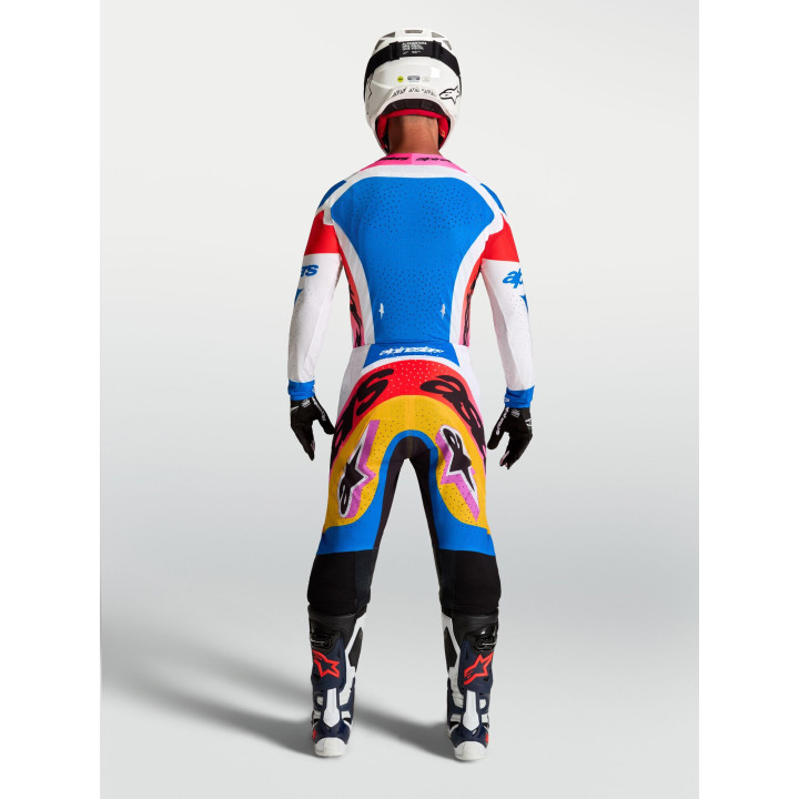 Tenue Alpinestars Supertech Dyna blanc/bleu | Oxmoto