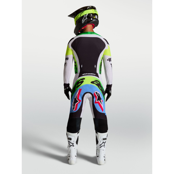 Tenue Alpinestars Supertech Dyna blanc/vert | Oxmoto