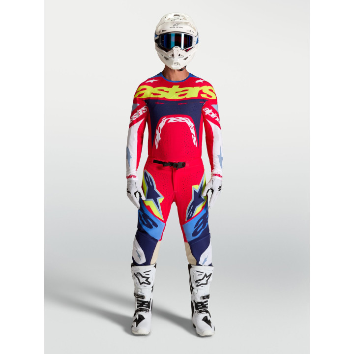 Tenue Alpinestars Supertech Dyna rouge/blanc | Oxmoto