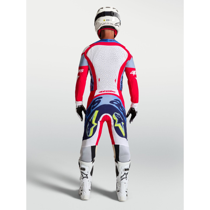 Tenue Alpinestars Supertech Dyna rouge/blanc | Oxmoto