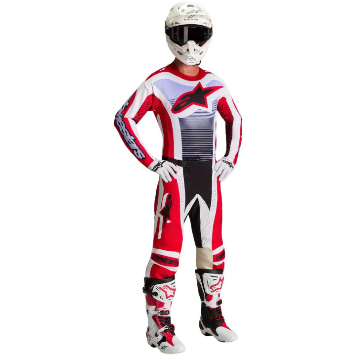 Tenue Alpinestars Techstar Maven rouge/blanc | Oxmoto