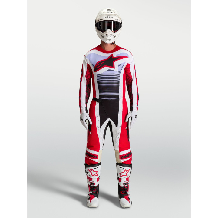 Tenue Alpinestars Techstar Maven rouge/blanc | Oxmoto