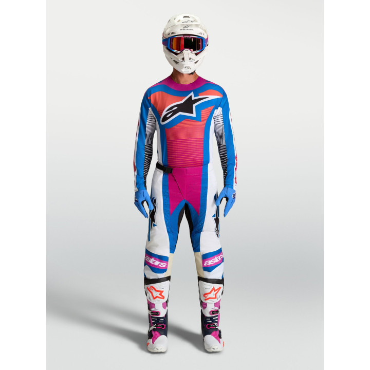 Tenue Alpinestars Techstar Maven blanc/corail | Oxmoto