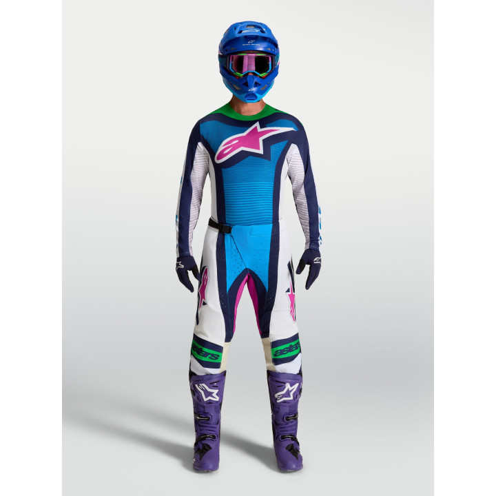 Tenue Alpinestars Techstar Maven blanc/bleu | Oxmoto