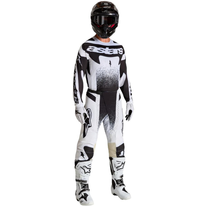 Tenue Alpinestars Techstar Swan blanc/noir | Oxmoto