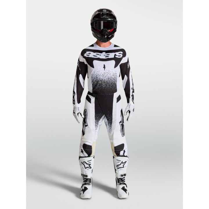 Tenue Alpinestars Techstar Swan blanc/noir | Oxmoto