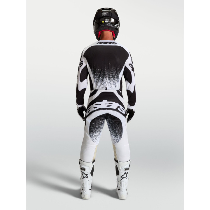 Tenue Alpinestars Techstar Swan blanc/noir | Oxmoto