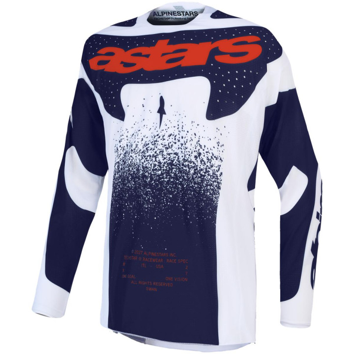 Tenue Alpinestars Techstar Swan blanc/gris | Oxmoto