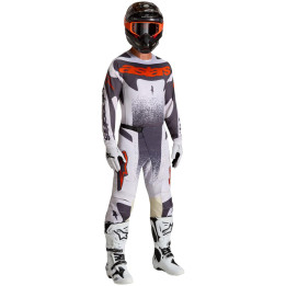 Tenue Alpinestars Techstar Swan blanc/gris | Oxmoto