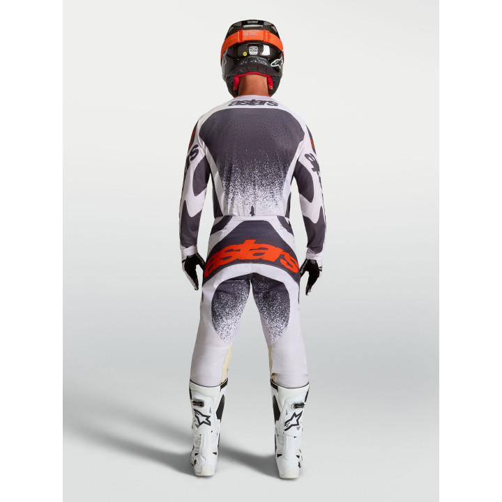 Tenue Alpinestars Techstar Swan blanc/gris | Oxmoto