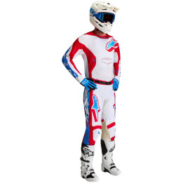 Tenue Alpinestars Racer Hunt blanc/rouge | Oxmoto