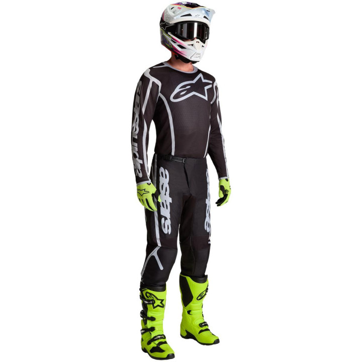 Tenue Alpinestars Fluid Apex V2 noir/argent | Oxmoto