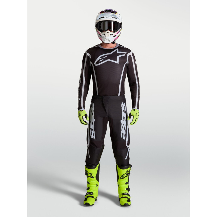 Tenue Alpinestars Fluid Apex V2 noir/argent | Oxmoto