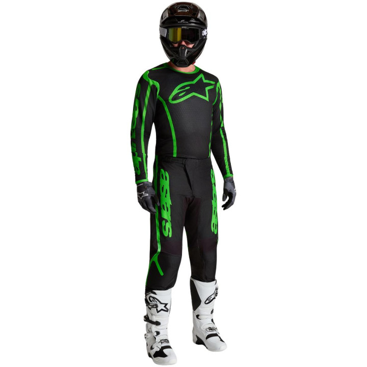 Tenue Alpinestars Fluid Apex V2 noir/vert | Oxmoto