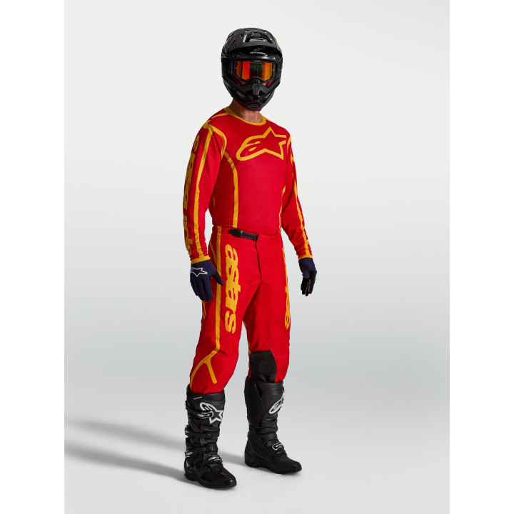 Tenue Alpinestars Fluid Apex V2 rouge/or | Oxmoto