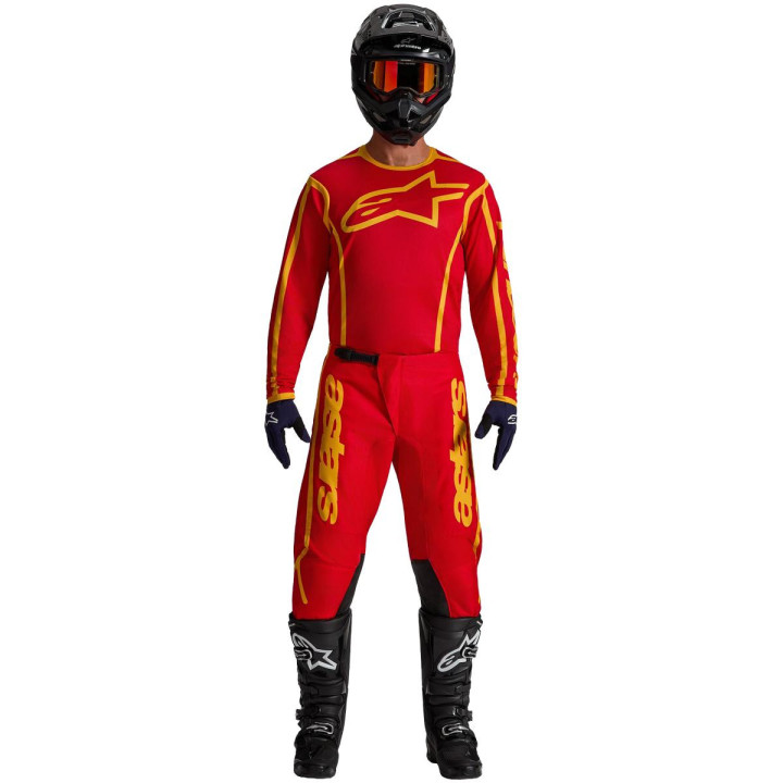 Tenue Alpinestars Fluid Apex V2 rouge/or | Oxmoto