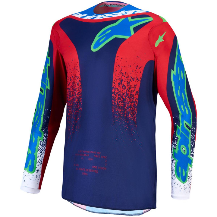 Tenue Alpinestars Fluid Drag bleu/rouge | Oxmoto