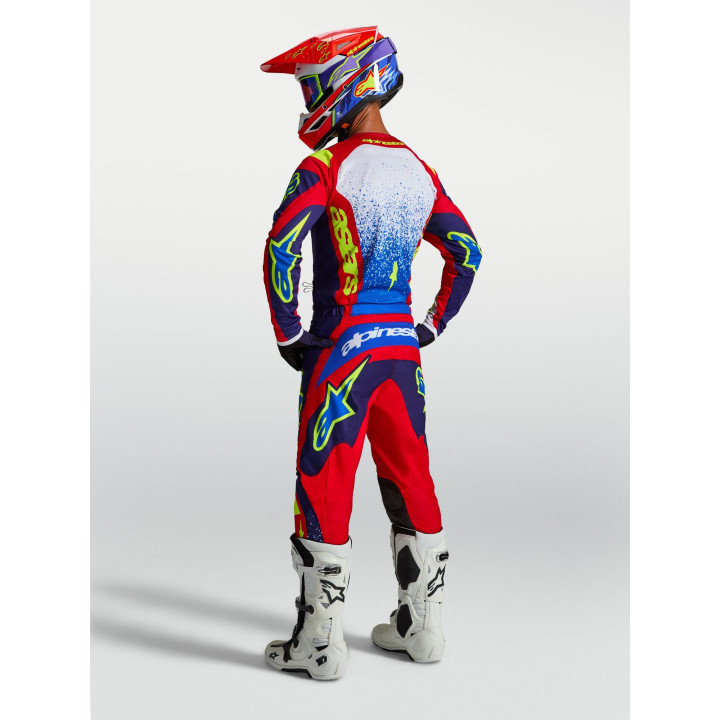 Tenue Alpinestars Fluid Drag bleu/rouge | Oxmoto