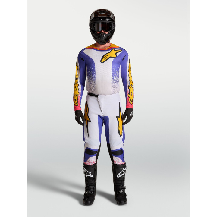 Tenue Alpinestars Fluid Drag blanc/bleu | Oxmoto