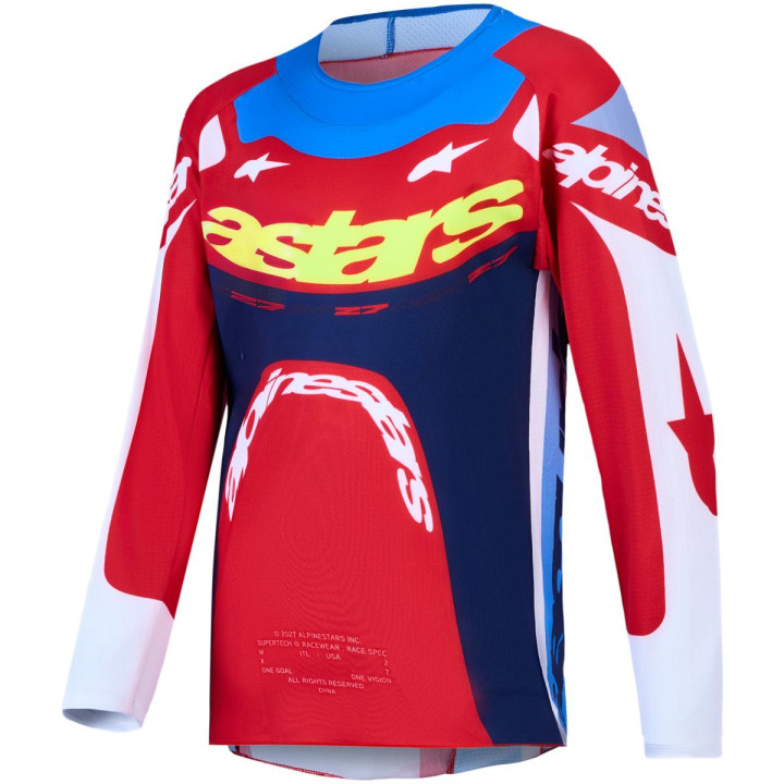 Tenue Alpinestars Enfant Supertech Dyna rouge/blanc | Oxmoto