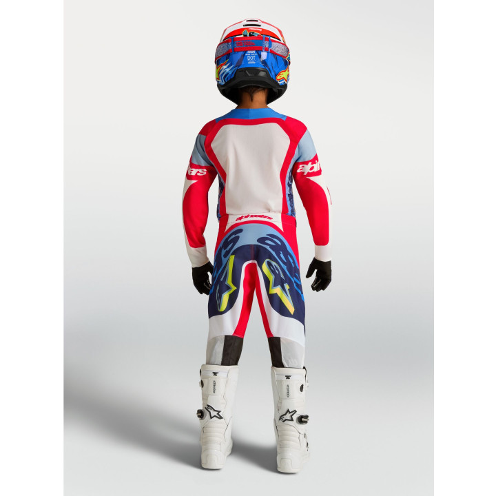Tenue Alpinestars Enfant Supertech Dyna rouge/blanc | Oxmoto