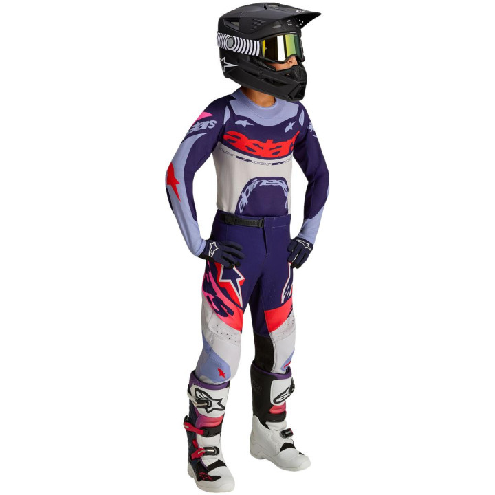 Tenue Alpinestars Enfant Supertech Dyna violet/rose | Oxmoto