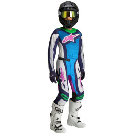 Tenue Alpinestars Enfant Supertech Maven blanc/bleu | Oxmoto
