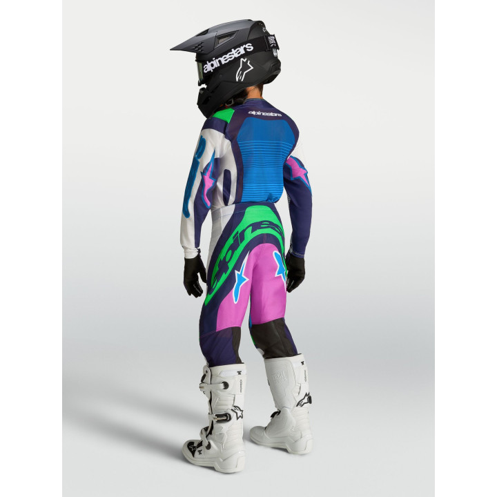 Tenue Alpinestars Enfant Supertech Maven blanc/bleu | Oxmoto