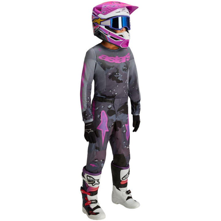 Tenue Alpinestars Enfant Fluid Lone gris/violet | Oxmoto