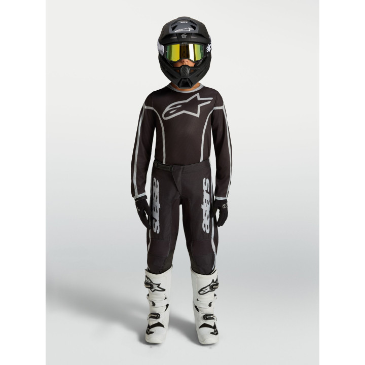Tenue Alpinestars Enfant Fluid Apex V2 noir/argent | Oxmoto