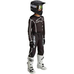 Tenue Alpinestars Enfant Fluid Apex V2 noir/argent | Oxmoto