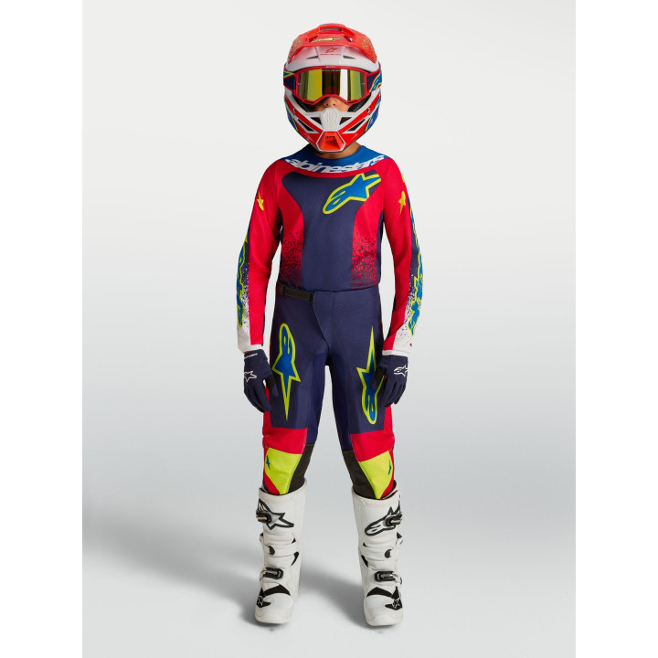 Tenue Alpinestars Enfant Fluid Drag bleu/rouge | Oxmoto