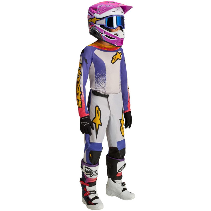 Tenue Alpinestars Enfant Fluid Drag blanc/bleu | Oxmoto