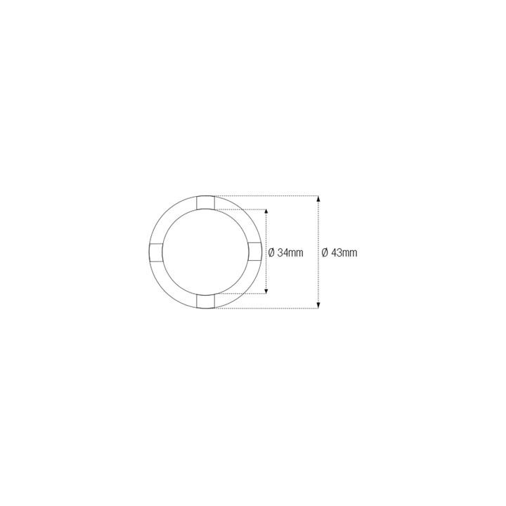 Douille à créneaux JMP pour bras oscillant/chassis Øint.34mm/Øext.43mm 4 crans Kawasaki