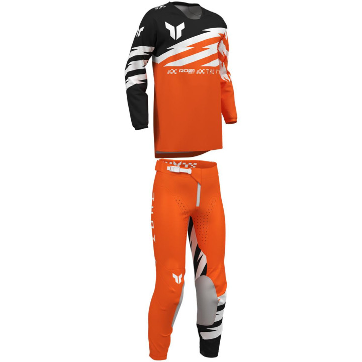 Tenue enfant Thor Launchmode Shockie Fl Orange/Noir | Oxmoto