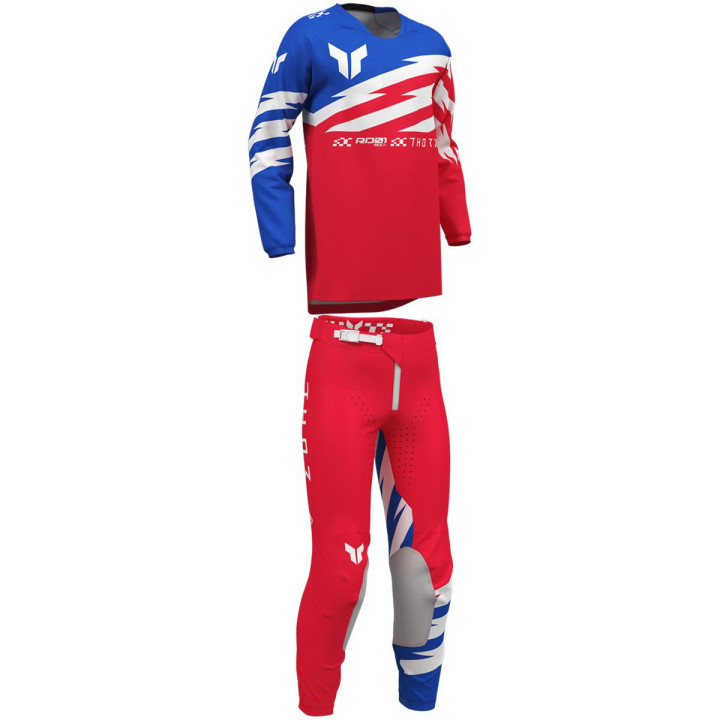 Tenue enfant Thor Launchmode Shockie Rouge/Bleu | Oxmoto